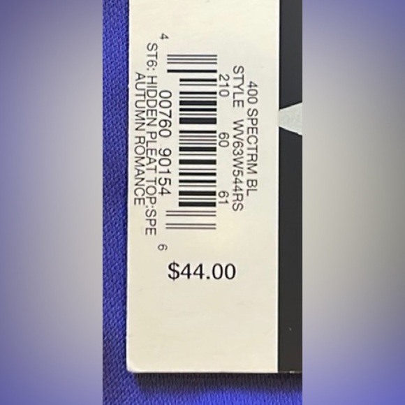 SIMPLY VERA by Vera Wang royal blue sleeveless pleated top L - Picture 4 of 4